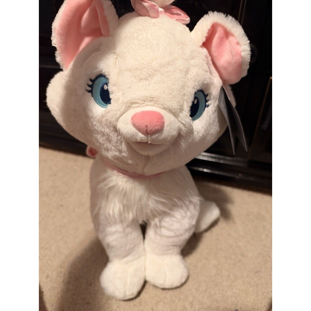 Disney Store Aristocats Marie Large Soft Plush Large White Cat NWT Pink Bow